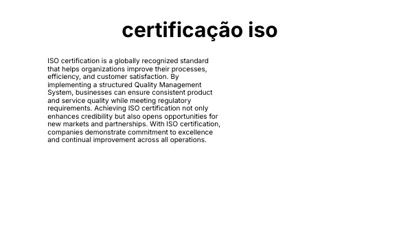 certificação iso | Genially