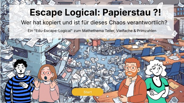 Escape Logical: Papierstau - Teiler, Vielfache Primzahlen