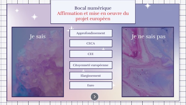 Affirmation et mise en oeuvre du projet européen | Genially