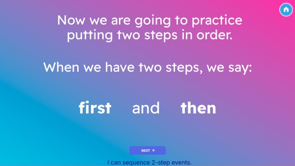 Sequencing First Then Teaching Script | Genially