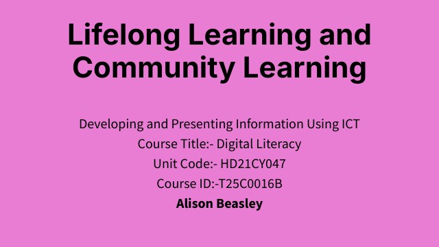 Lifelong Learning and Community Learning | Genially