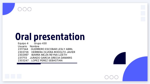 Oral presentation | Genially