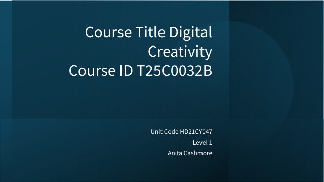 Course Title Digital CreativityCourse ID T25C0032B | Genially