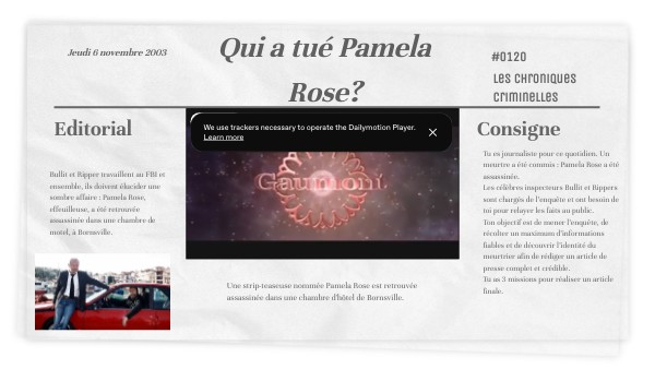 Qui a tué Pamela Rose? Mission 1 31 | Genially