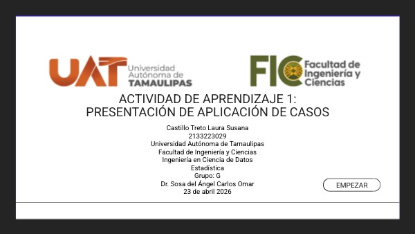 Actividad de Aprendizaje 1: Presentación de aplicación de casos | Genially