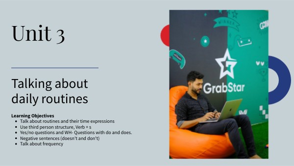 GE Unit 3 Talking about daily routines | Genially
