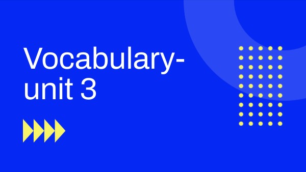 vocabulary unit 3 | Genially