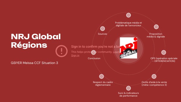 NRJ Global Régions Situation 3 CCF | Genially