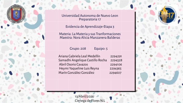 Universidad Autonoma de Nuevo Leon Preparatoria 17 Evidencia de ...