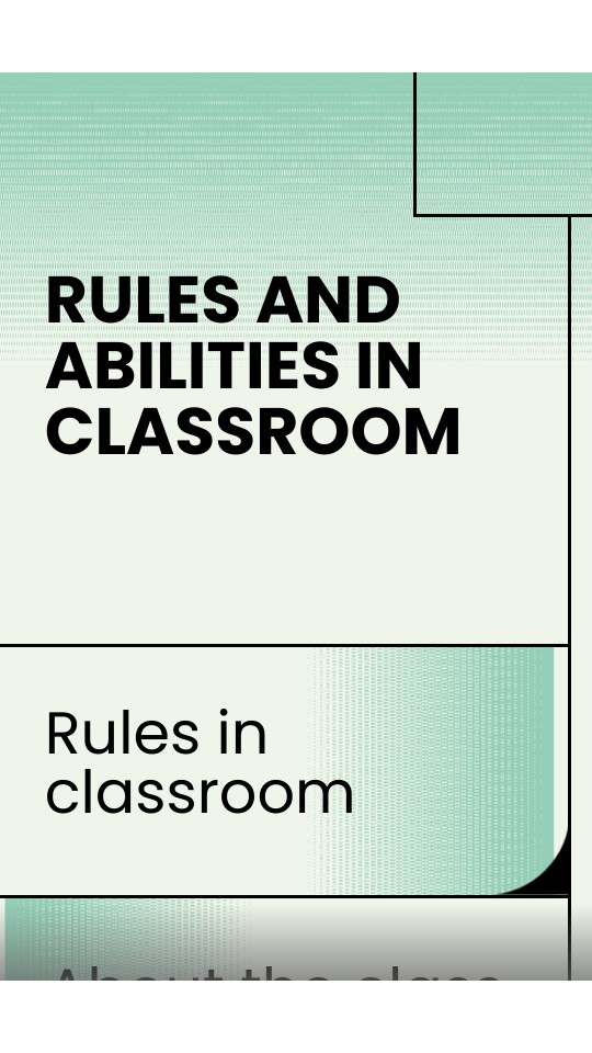 Rules and abilities in classroom | Genially