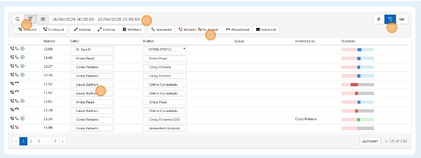 User Console Call List | Genially