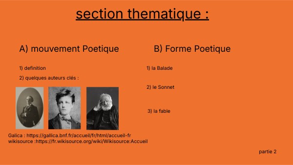 section thematique : | Genially