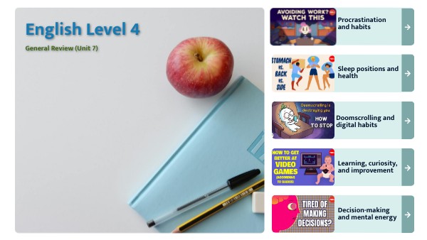 English Level 4. General Review (Part 2) | Genially