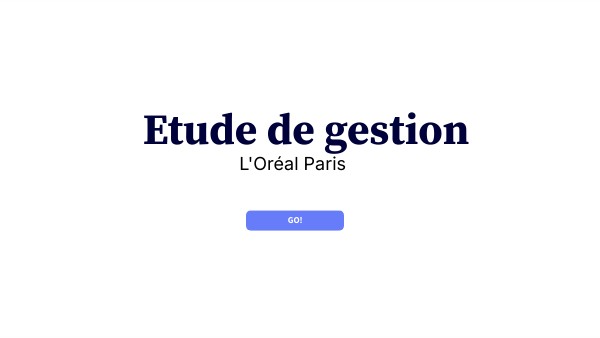 Etude de gestion | Genially