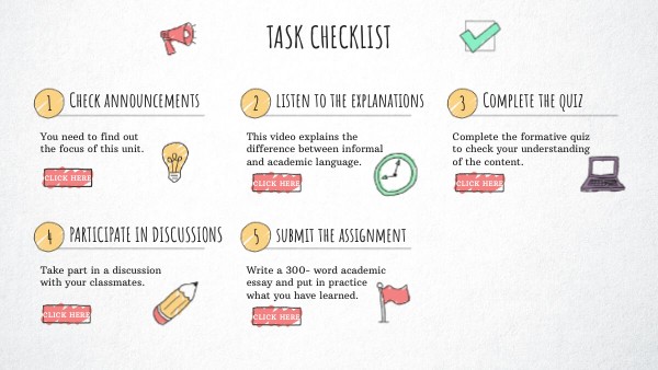 TASK checklist | Genially