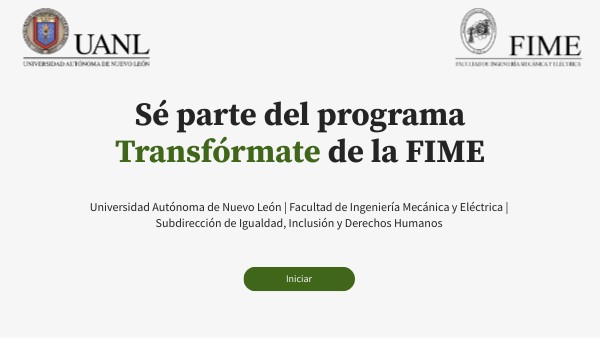 Programa Transfórmate: Capacitación Docente FIME UANL | Genially