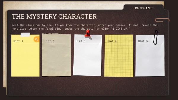 Game preview: The Mystery Character