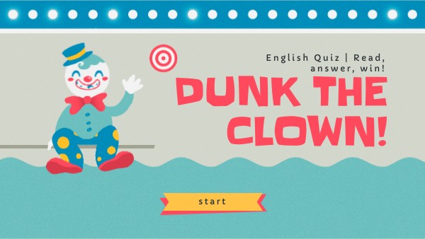 Game preview: Dunk the Clown | English Quiz