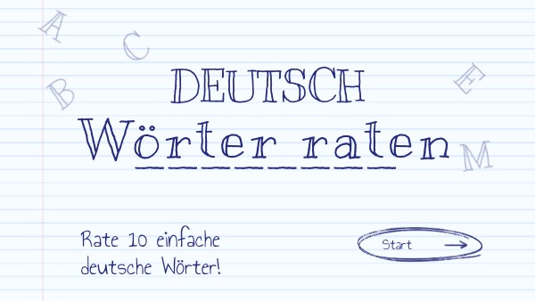 Game preview: Wörter raten | Deutsch A1 | Klassen 4–8